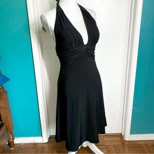 White House Black Market Black Halter Dress 0